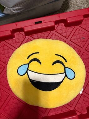 Laughing Tears Yellow Emoji Plush Pillow - Kids Stuffed Toy